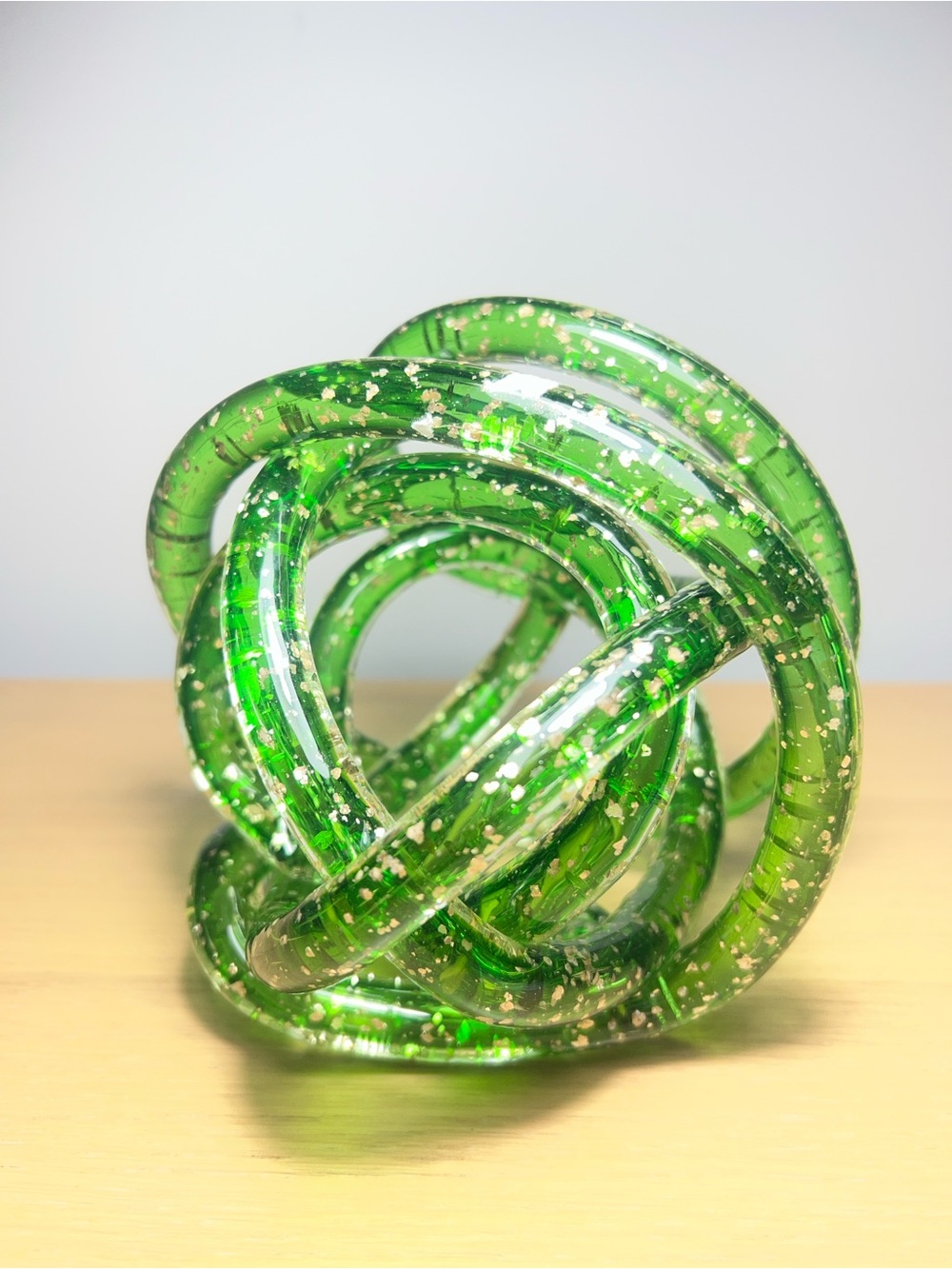 Vintage Murano Style Hand Blown Glass Infinity Knot Sculpture ✨